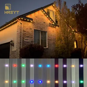 HRSYT RGB/RGBW Pixel LED Point Light DC48V IP68 UCS2904 Soffit Lights APP Smart Controlled Permanent Holiday Decoration Lights