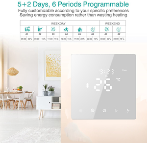 <span class=keywords><strong>Zigbee</strong></span> akıllı ev ağ geçidi LED dokunmatik ekran ile çalışmak için <span class=keywords><strong>zigbee</strong></span> Tuya akıllı ev termostat haftalık programlanabilir termostat ev - Product Image 4