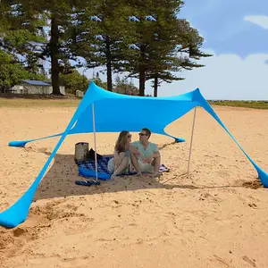 UV50 + 沙滩遮阳篷遮阳篷沙滩帐篷，带沙袋优质莱卡面料