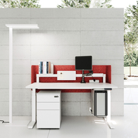 Bureau de travail vertical électrique convertible moderne, cadre réglable en hauteur, double moteur, acier inoxydable, ergonomique, contrôle de la mémoire