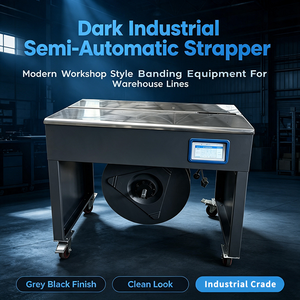 Macchina Reggiatrice Semi-Automatica Industriale a Doppio Motore <span class=keywords><strong>per</strong></span> Piattaforme Elevate, <span class=keywords><strong>per</strong></span> Sistemi di Imballaggio con Cinghie <span class=keywords><strong>per</strong></span> Cartoni e Casse in Legno - Product Image 2