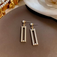 Boucles d'oreilles pendantes de luxe en forme de cœur, style vintage, avec perles brillantes et strass, bijoux fantaisie