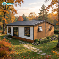 Maison préfabriquée en panneaux de ciment expansé de 84 m², plain-pied, 2 chambres, étanche et résistante au feu, type villa