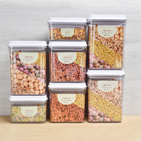 Organisateur de cuisine Récipients en plastique transparent Rectangle-Forme Pop-up Hermétique Stockage des aliments Boîtes scellées Couvercle Multifonctionnel