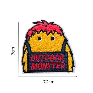 Parche de Velcro Bordado Personalizado, Color Azul Monstruo, 7cm, Forma Irregular, Decoración para Bolsas - Product Image 3
