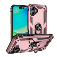 Pour iphone 16 plus étui 360 degrés rotatif anneau béquille étui de téléphone portable aimant antichoc housse de protection pare-chocs