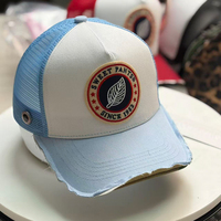Casquette de baseball Sweet Pants Home Run Trucker en toile vieillie vintage, avec sous-visière à carreaux, réglable et respirante
