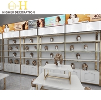 Vitrine de présentation en bois MDF pour perruques, mobilier de décoration pour magasin, présentoir pour extensions capillaires