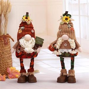 Encantador juego de gnomos luminosos de otoño, 2 piezas, gnomos de peluche de la suerte para regalo de Acción de Gracias - Product Image 3