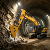 Mega Power TUOSHI Hydraulic Breaker dengan tekanan 160-180 bar & 400-600 bpm untuk Excavator 40-50 Ton Skala Industri Pertambangan Batu