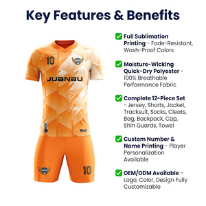 Ensemble de maillots de football personnalisés, tissu respirant à séchage rapide, kit de football OEM en gros - Product Image 3