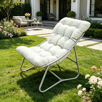 Ensemble de chaises longues de jardin modernes en acier avec coussin pliable pour terrasse et cour