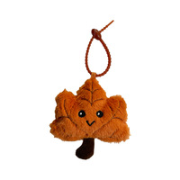 HECION Populaire Porte-clés en peluche feuille de phénix de Nanjing, Pendentif feuille d'érable d'automne, Petit jouet en peluche Phénix doré