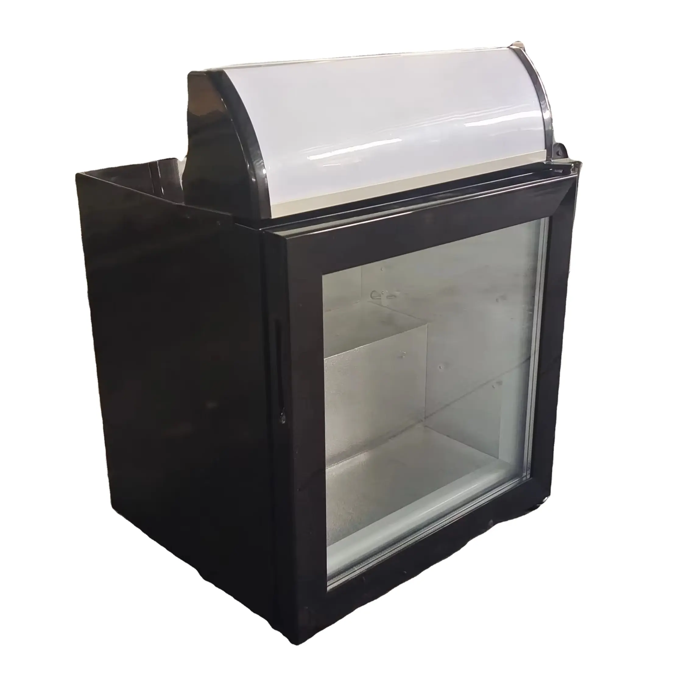 Refrigerador de helados mini bar para casa comercial congelador pequeño de zona congelada única de 55 litros con puerta de vidrio