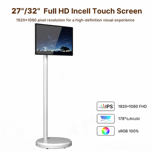 <span class=keywords><strong>Televisor</strong></span> Inteligente Portátil Enrollable LED <span class=keywords><strong>Blanco</strong></span> de 27 32 Pulgadas con Funciones de Juego para Tablet PC, 8GB+128GB y Ruedas, Pantalla IPS de 1080p y 60Hz - Product Image 6