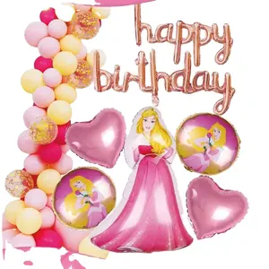 Pastel Color Snow White Series Kids Birthday Balloon Suits