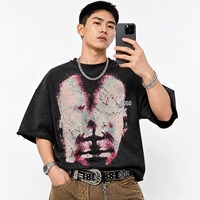 T-shirt graphique essentiel pour homme, manches courtes, col rond, 100 % coton, coupe ample et carrée, grammage lourd, logo personnalisé, vêtements de sport en gros
