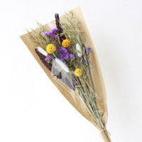 Nouveau produit printemps éclairé par LED (bleu-violet) papier Kraft bouquet mixte conservé décoration de la maison série d'arrangements floraux