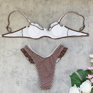 Nouveau design TW 2026 – Bikini rétro à pois avec micro volants, taille haute et effet push-up, <span class=keywords><strong>maillot</strong></span> <span class=keywords><strong>de</strong></span> <span class=keywords><strong>bain</strong></span> sexy deux <span class=keywords><strong>pièces</strong></span> avec tanga pour femme - Product Image 2