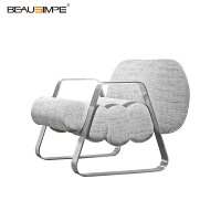 Chaise longue inclinable de luxe Dool en tissu avec cadre en acier inoxydable, taille personnalisable pour salon moderne et hôte