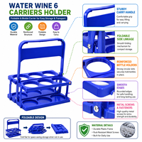 Porte-bouteille en plastique pliable pour l'eau, le vin, le jus de boisson, le Soda, le Bar, porte-bouteille de bière personnalisé, 6 supports