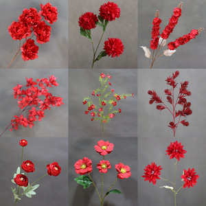 Flores artificiales color vino tinto para decoración de techos de hoteles, filas de flores para pasillos, flores de seda, arte floral artificial. - Product Image 3