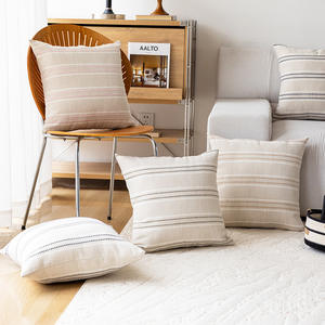 Fundas de Almohada Modernas a Rayas, Cuadradas, 45x45cm, Transpirables, Mezcla de Algodón y Poliéster, para Sala de Estar, Sofá, Multicolores - Product Image 1