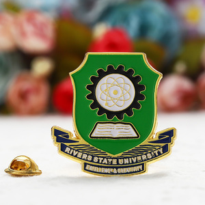 Pin personalizado insignia personalizada oro plateado esmalte pines Metal Aleación de Zinc mecánica <span class=keywords><strong>atómica</strong></span> Universidad Logo Pin broche - Product Image 4