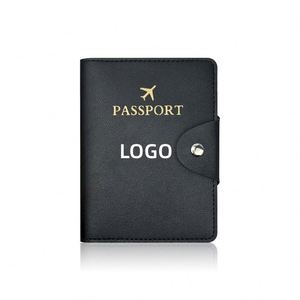 Bolsa de Pasaporte de PU de Alta Calidad, Porta Tarjetas, Cartera de Viaje, Porta Tarjetas de Crédito, Porta Identificación, con Botones, Logotipo Personalizado - Product Image 1