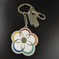 Porte-clés personnalisé double face en émail souple nickelé, badge de sensibilisation à la sécurité, porte-clés métallique, vente en gros