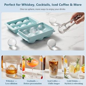 Round Ice Cube Mold with Storage Bin and <b>Tongs</b>, Makes 12 × 1.9-Inch Ice Spheres, Easy Fill and Twist Release for Whiskey - Product Image 3