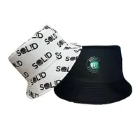 Großhandel Unisex Fashion Plain Cotton Wende-Eimer Hüte Benutzer definierte Stickerei Druck Adult Buckets Hat