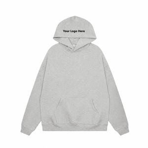 Sudadera con Capucha Oversize de Algodón con Forro Polar y Hombros Caídos, con Parche de Letras Minimalista, Estilo Urbano Unisex, Lista para Enviar - Product Image 2