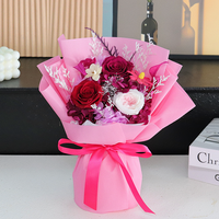Bouquet de roses éternelles en gros, longue durée (3-5 ans), boîte carrée, idéal pour la Fête des Mères, la Saint-Valentin, Noël - Vente chaude
