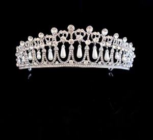 Diadème vintage en cristal et perles pour reine, <span class=keywords><strong>princesse</strong></span>, mariée, bandeaux pour la tête, diadème pour fille - Product Image 4