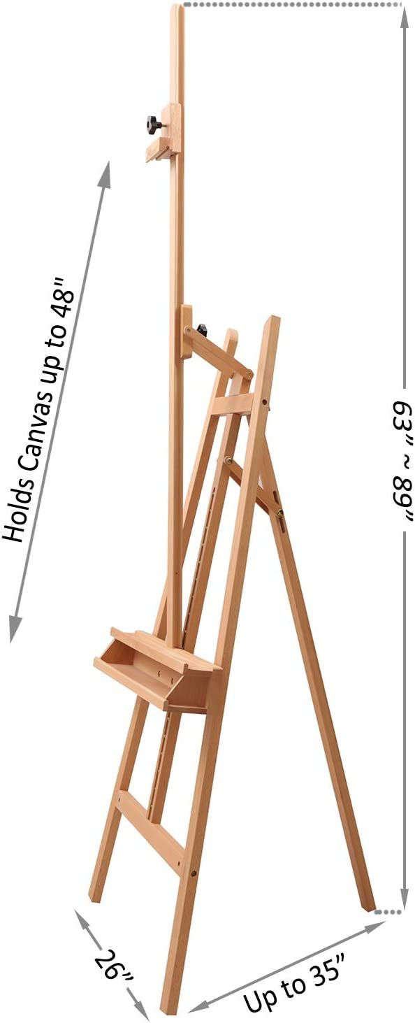 LUCYCAZ Tabletop Drawing Easel – Adjustable Beechwood Artist Board For Sketching, Painting, Tablets
