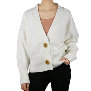 OEM/ODM Custom nuovo Design caldo vendita Cashmere cappotti <span class=keywords><strong>donna</strong></span> inverno cardigan bianco maglione con bottone per ragazze - Product Image 4