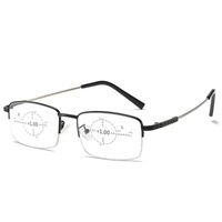 Lunettes de lecture progressives multifocales intelligentes à zoom intelligent, en titane, anti-lumière bleue, grises, pour hommes, avec changement de couleur et monture carrée
