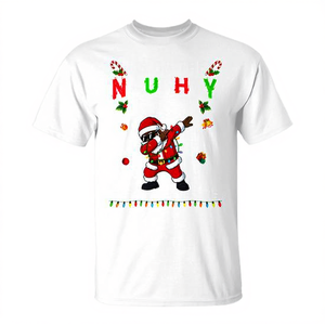 Camiseta Naughty List Christmas Santa Dabbing, blanca, talla Xl, diversión navideña - Product Image 2