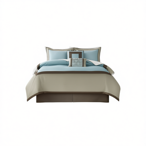 7 Piece <b>Comforter</b> <b>Set</b> Solid Modern Design Polyester Filling Home Bedding - Product Image 1