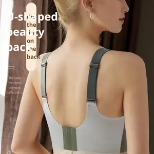 Queen Size sans couture Anti-gravité levage soutien-gorge push-up couleur contrastée soutien-gorge de sport en Nylon <span class=keywords><strong>coupe</strong></span> sans course fixe rétrécissement secondaire fait - Product Image 4