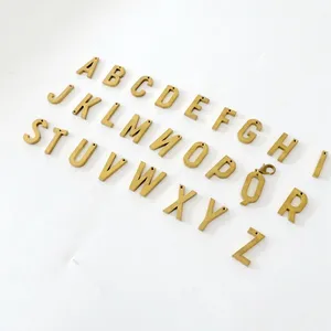 Ensemble d'alphabet durable, articles d'art fantaisie, personnalisation disponible, découpe Laser, estampage, lettres unies en métal doré