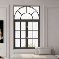 Ventanas Francesas de Aluminio Modernas Personalizadas de Fábrica con Doble Vidrio Templado