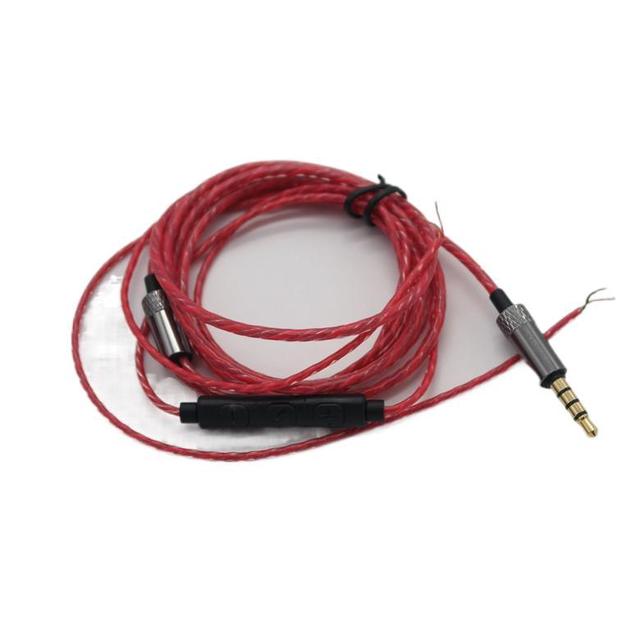 5Colors Semi Finished 3.5mm Jack DIY Earphone Audio Cable With Mic Controller Repair Replacement Headphone 18 Copper Core Wire
