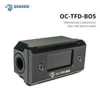 OCOCOO OC-TFD-B05 Compteur numérique de débit et de température pour la surveillance du liquide de refroidissement des boucles de refroidissement par eau, serveurs industriels, GPU et systèmes HPC