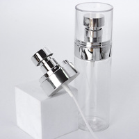 Sortie d'usine clair Transparent 80ml en plastique PET argent galvanoplastie vaporisateur avec pompe de pulvérisation corps vaporisateur