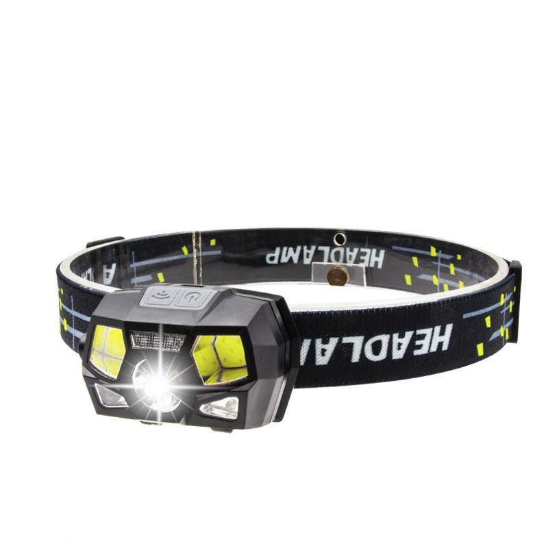 RTS USB Перезаряжаемый налобный фонарь 800 люмен яркий светодиодный налобный фонарь красный свет датчик движения головного света