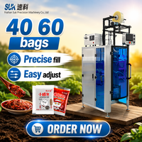 Machine d'emballage automatique de sachets souples pour ketchup, miel et aliments, avec scellage arrière et coins arrondis, pour le remplissage de petits sachets
