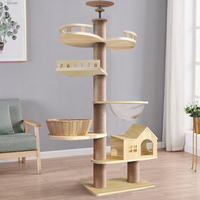 Tour d'escalade en bois et sisal du sol au plafond, avec mobilier d'appartement et plateforme de saut, maison pour animaux, arbre à chat - Vente en gros usine