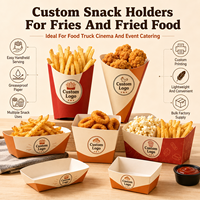 Caja para Papas Fritas de Comida Rápida, Exhibidor Frontal Alto, Cartón con Revestimiento de PE, Combo de Hamburguesas para Llevar, Impresión de Marca Privada para Cine, Eventos y Snacks